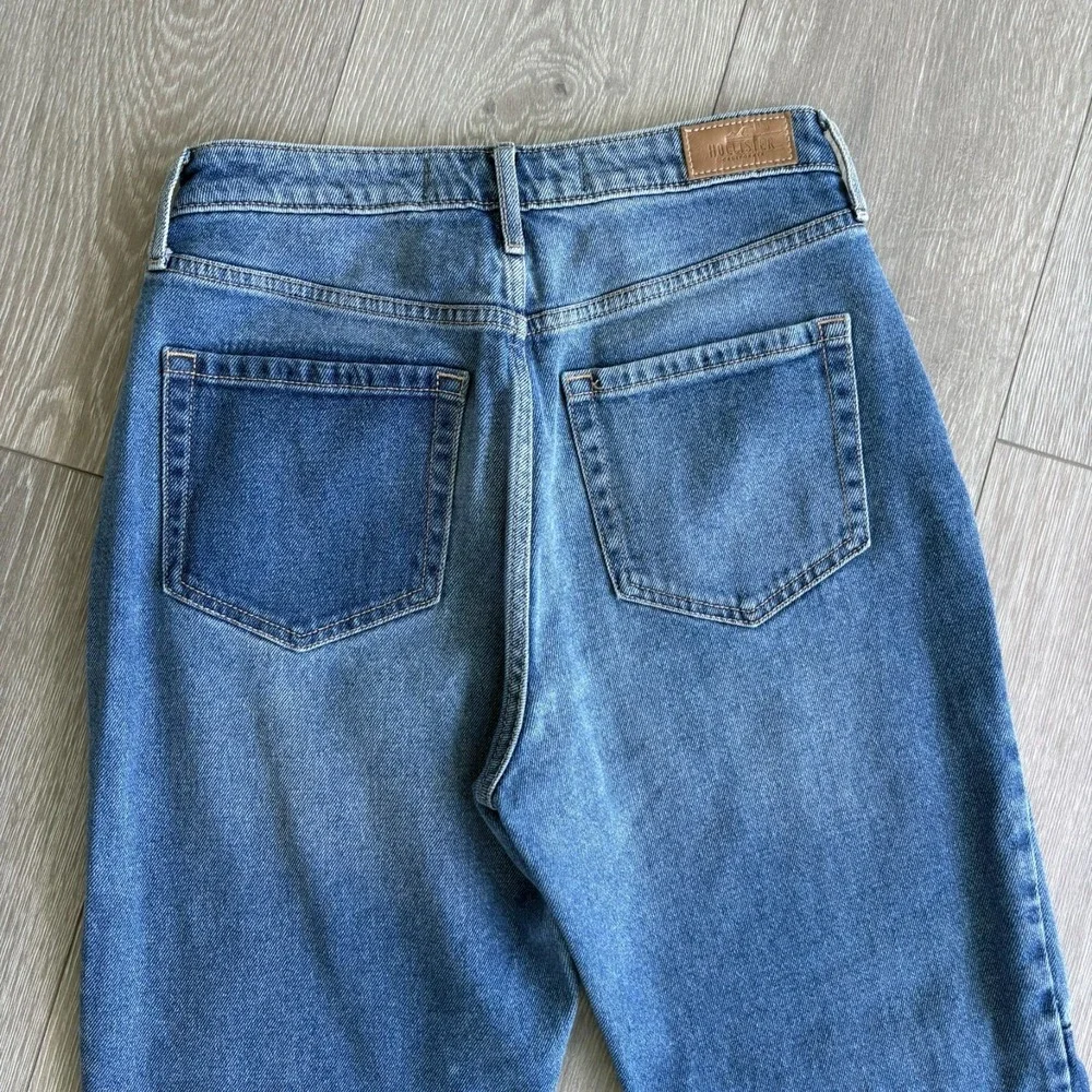 Hollister Womens Blue Denim Patchwork Ultra High-Rise Mom Jeans Size 5R (27x27)